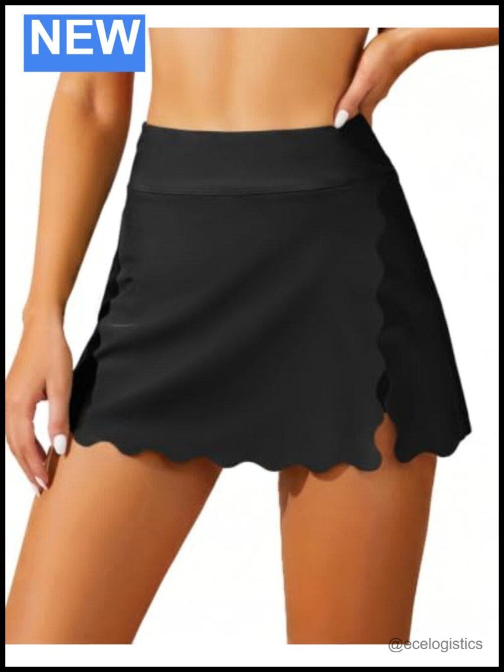 High Waisted Swim Skirt with Built-in Shorts Tummy Control